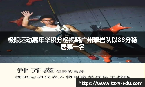 乐竟极限运动嘉年华积分榜揭晓广州攀岩队以88分稳居第一名